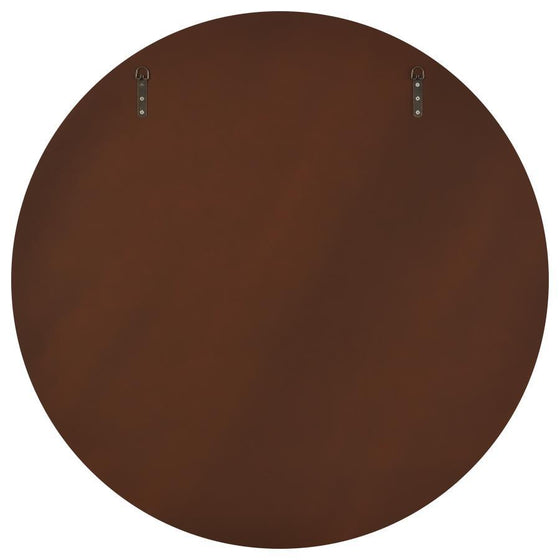 Dexter - Round Reeding Frame Wall Mirror - Brown