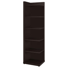  Alder - 6-Shelf Corner Bookcase - Cappuccino