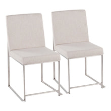  Fuji - High Back Dining Chair - Brushed Stainless Steel (Set of 2)