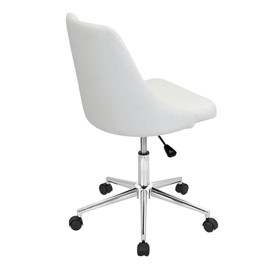 Marche - Adjustable Office Chair With Swivel - White Faux Leather