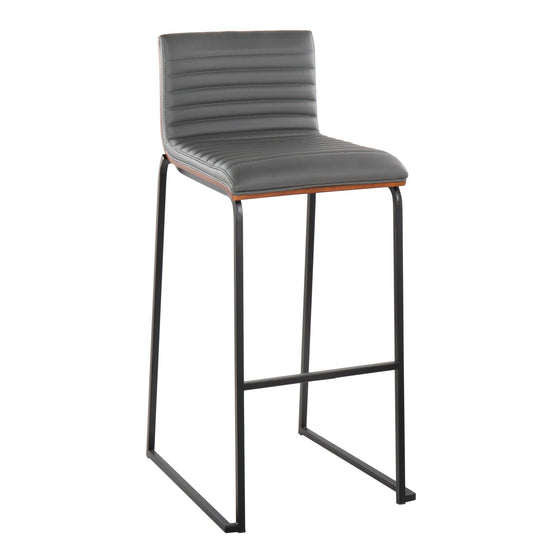 Mason Mara - 30" Fixed-Height Barstool (Set of 2) - Black Legs