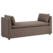  Robin - Upholstered Accent Bench With Armrests - Brown