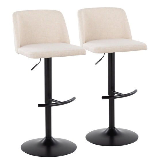 Toriano - Adjustable Barstool (Set of 2) - Black Base