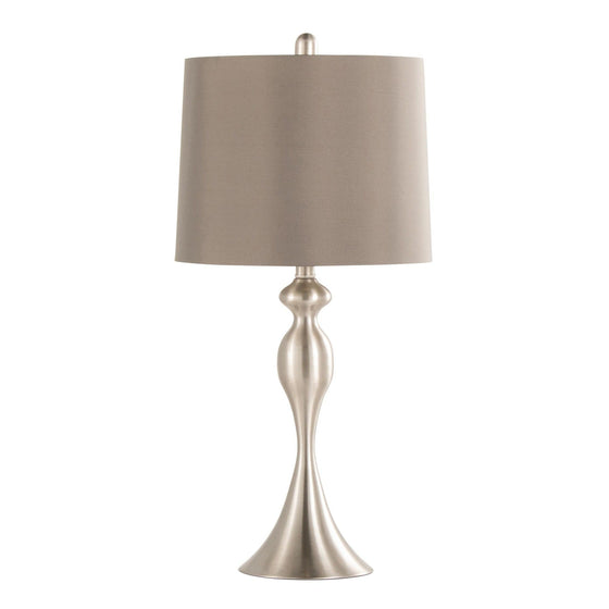 Ashland - 27" Metal Table Lamp (Set of 2) - Pearl Silver And Taupe