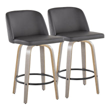  Toriano - 26" Fixed-height Counter Stool (Set of 2) - Dark Gray And Light Gray