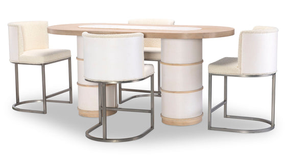 Biscayne - Double Pedestal Counter Height Table - Beige