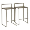 Fuji Stacker - 26" Fixed-height Counter Stool (Set of 2) - Dark Brown