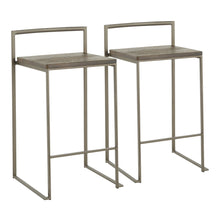  Fuji Stacker - 26" Fixed-height Counter Stool (Set of 2) - Dark Brown