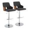 Stella - Adjustable Barstool (Set of 2) - Silver Base