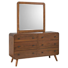  Robyn - 6-Drawer Dresser With Mirror - Dark Walnut