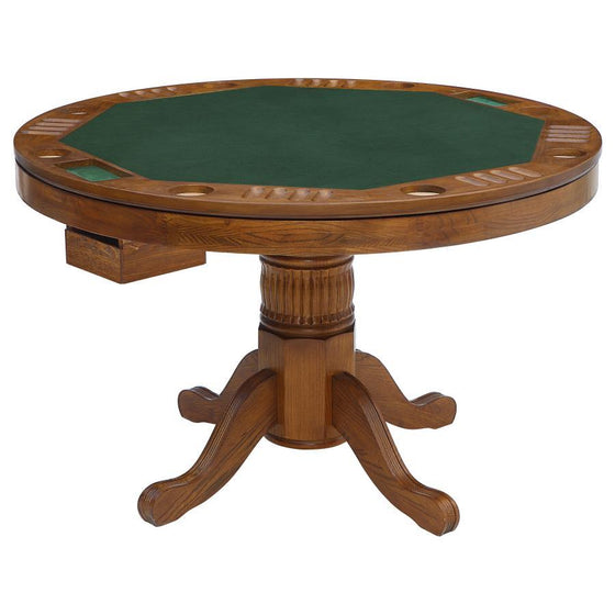 Mitchell - Round Dining And Billiard Poker Game Table - Amber