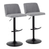 Toriano - Adjustable Barstool (Set of 2) - Black Base