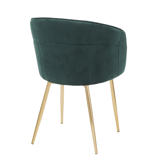 Lindsey - Chair - Gold Metal And Green Velvet