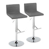 Mason - Adjustable Barstool (Set of 2) - Chrome Base