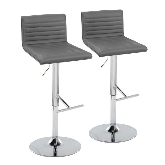 Mason - Adjustable Barstool (Set of 2) - Chrome Base