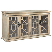  Kiara - 4-Door Wood Lattice Storage Accent Cabinet