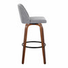 Toriano - 30" Faux Leather Fixed-Height Barstool (Set of 2) - Walnut & Chrome Base