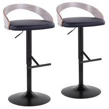  Grotto - Adjustable Barstool (Set of 2) - Gray And Black