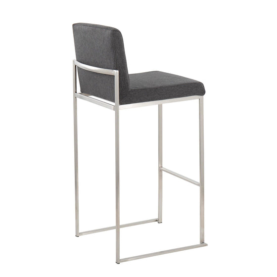 Fuji - High Back Barstool - Black Steel Legs