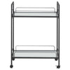 Curltis - 2-Tier Rectangular Glass Shelf Metal Bar Cart - Black