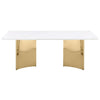 Telvin - Rectangular Marble Top Dining Table White - White Marble