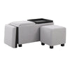 Marlo - Dlx Nesting 3 Piece Tray Ottoman Set - Gray