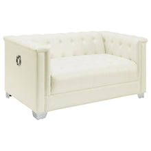  Chaviano - Upholstered Track Arm Loveseat - Pearl White