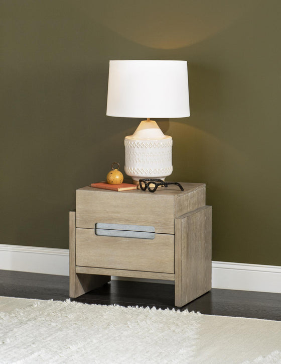 District - Nightstand - Weathered Oak