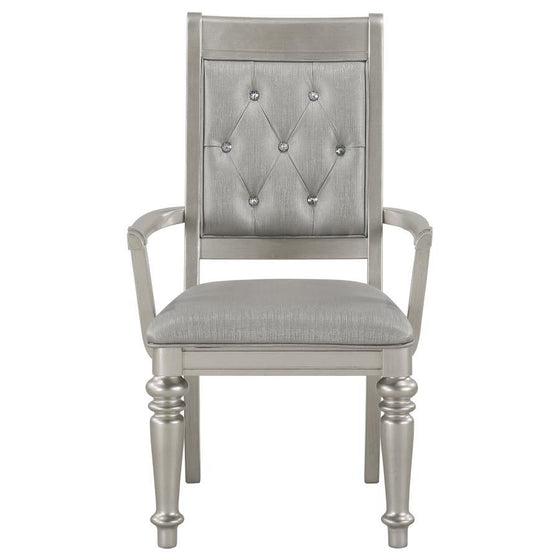 Bling Game - Dining Arm Chair (Set of 2) - Metallic Platinum