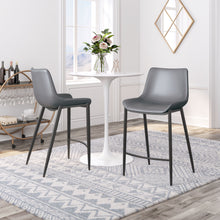  Magnus - Counter Chair (Set of 2) - Dark Gray / Black