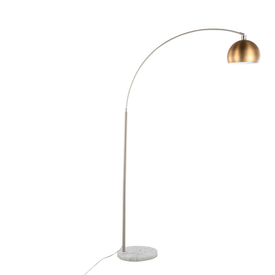 March - Floor Lamp - White Marble And Nickel