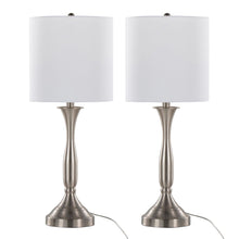  Sawyer - 25" Metal Table Lamp With USB (Set of 2) - White