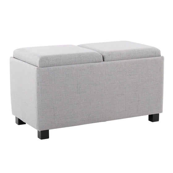 Marlo - Dlx Nesting 3 Piece Tray Ottoman Set - Gray