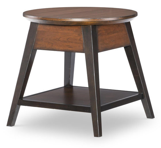 Fenmore - Round End Table - Mocha And Distressed Cherry