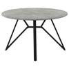 Neil - 5 Piece Round Dining Table Set Concrete - Gunmetal