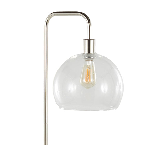 Metro - 61" Metal Floor Lamp - Clear Seeded Glass