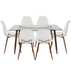 Clara - Dining Set - Walnut And Clear (Set of 7)