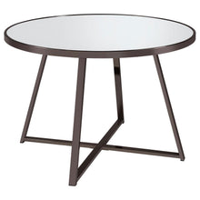  Jillian - Round Mirror Top Dining Table - Black Nickel