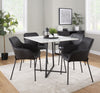 Cece - Daniella Dining Set - Black Metal With Clear Glass Tabletop And Black Faux Leather (Set of 3)