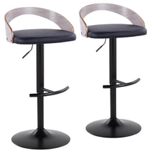  Grotto - Adjustable Barstool (Set of 2) - Light Gray And Black