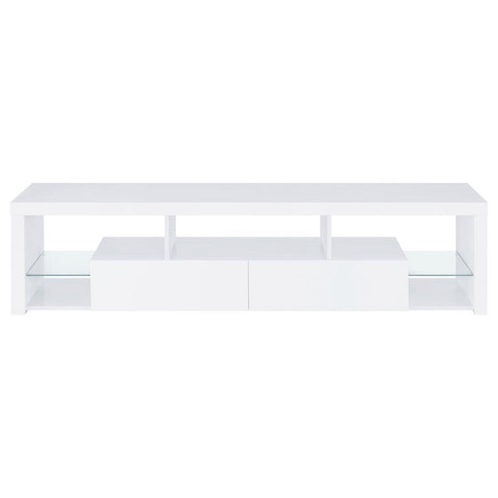 Jude - 2-Drawer Engineered Wood TV Stand - High Gloss White