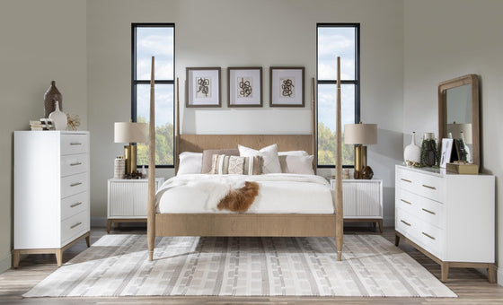 Melrose - Rectangle Mirror - Cloud White And Desert Oak