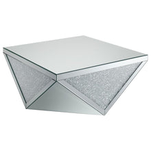  Amore - Square Mirrored Acrylic Crystal Coffee Table - Silver