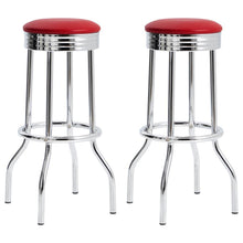  Retro - Upholstered Metal Swivel Bar Stool (Set of 2)