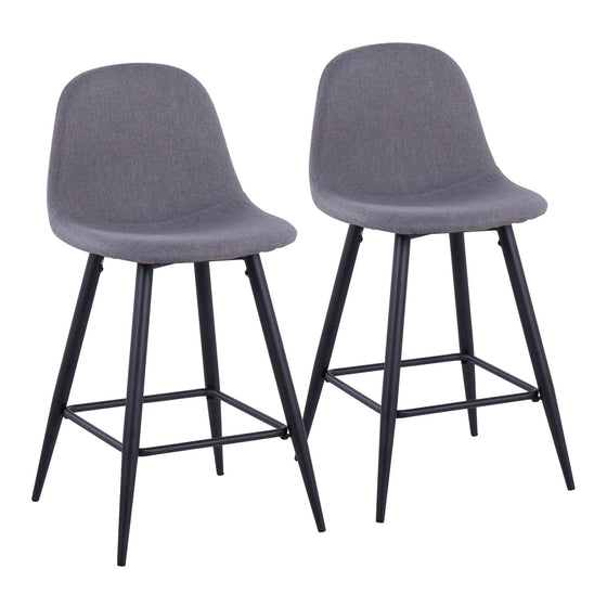 Pebble - 24" Fixed-Height Counter Stool (Set of 2) - Black Legs