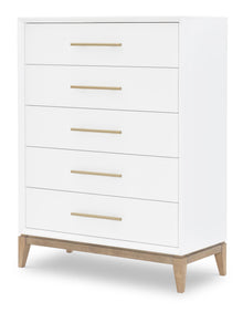  Melrose - Drawer Chest - Cloud White And Desert Oak