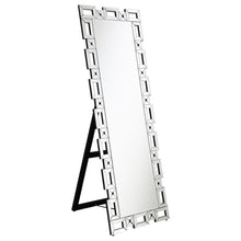  Tavin - Geometric Frame Standing Mirror - Silver