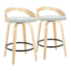 Grotto - 26" Fixed-Height Counter Stool (Set of 2) - Black & Natural Base