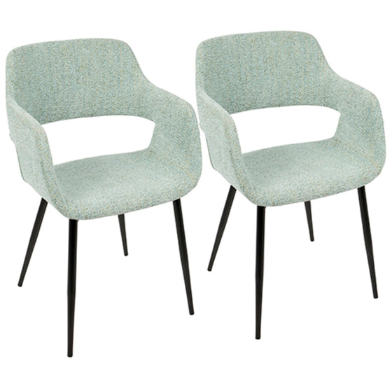 Margarite - Dining / Accent Chair - Black With Light Green (Set of 2)