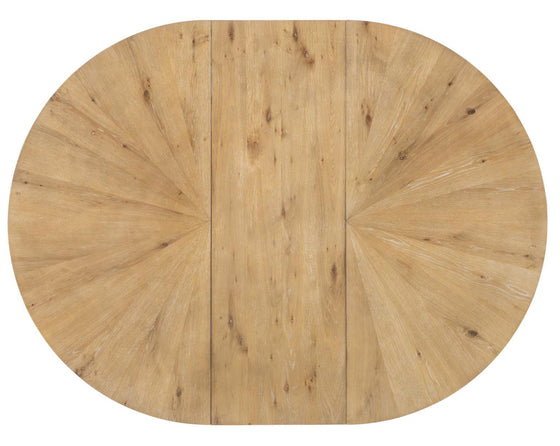 Torrance - Complete Round Dining Table - Aged Driftwood